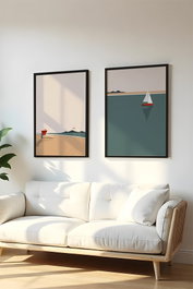 Wallity Set de 2 Pinturas Decorativas en MDF con Marco 50 x 70 cm